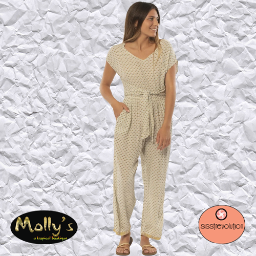Kaye S/S Wvn Jumpsuit - Choose from 2 Colors